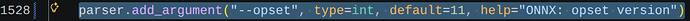 set opset with version 11