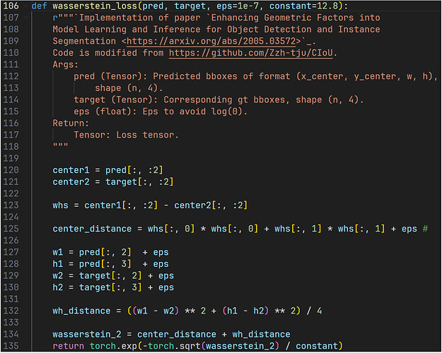 The NWD loss function