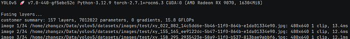 YOLOv5 pt model detect test on PC
